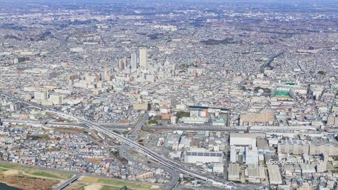 Ichikawa View 3D  A Stunning Aerial Journey Over Tokyo’s Gateway City