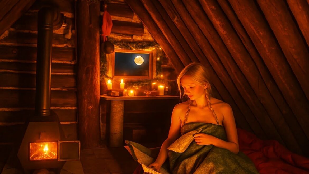 A COZY NIGHT WITH MY WIFE IN A COZY LOG CABIN. OFF GRID CABIN
