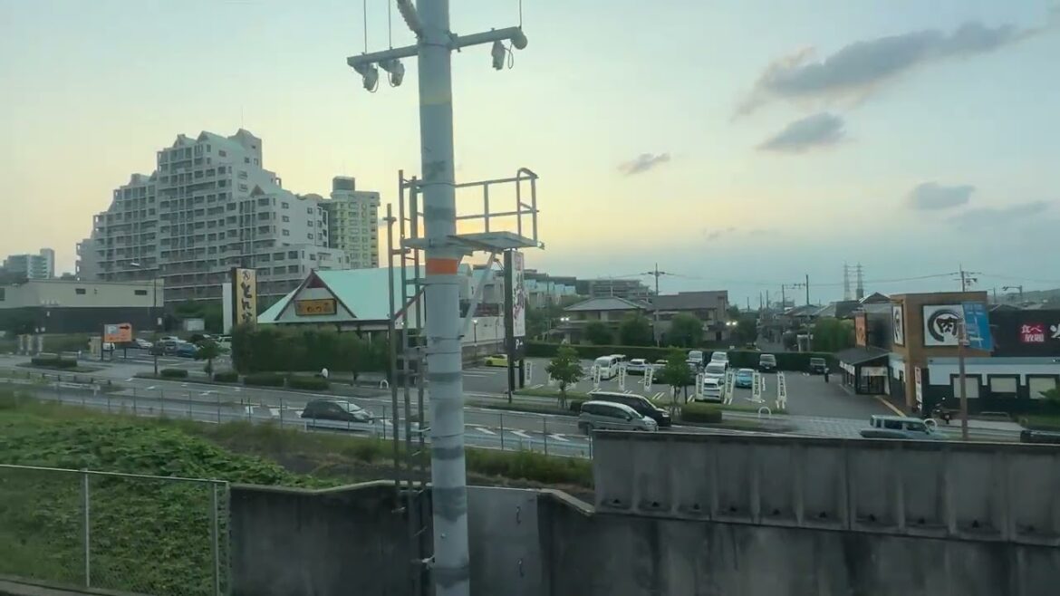 On the train at evening in japan.