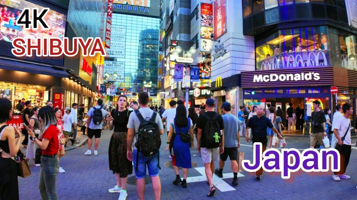 4K 60 fps Walking Tour in Shibuya City. Tokyo, Japan.