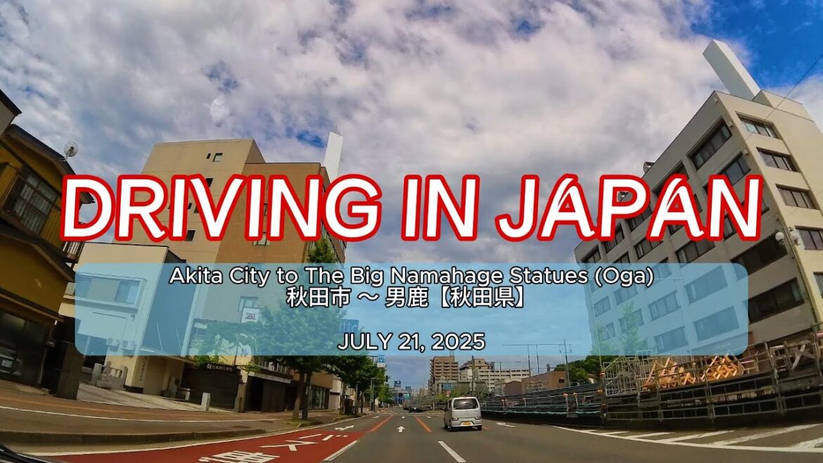 Driving in Japan | Akita City to The Big Namahage Statues (Oga Peninsula) ๐๐น Driving in Japan | Akita City to The Big Namahage Statues (Oga Peninsula) ๐๐น