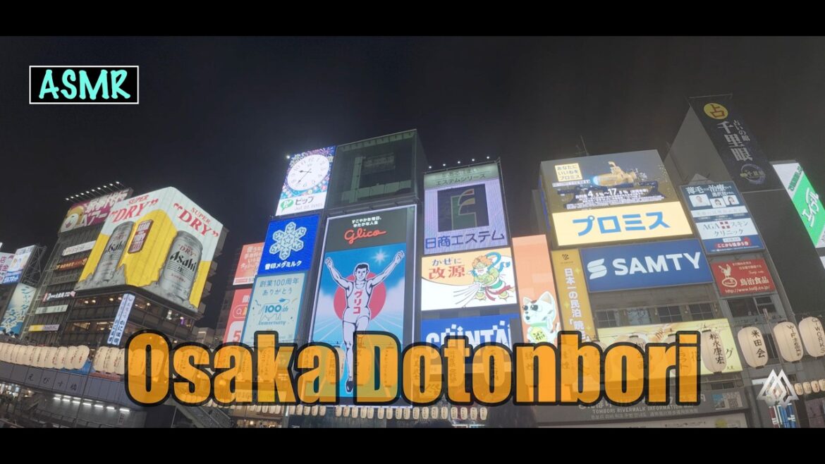 Dotonbori Night Walk | Osaka's Cyberpunk Neon Lights and ASMR Sounds | Japan