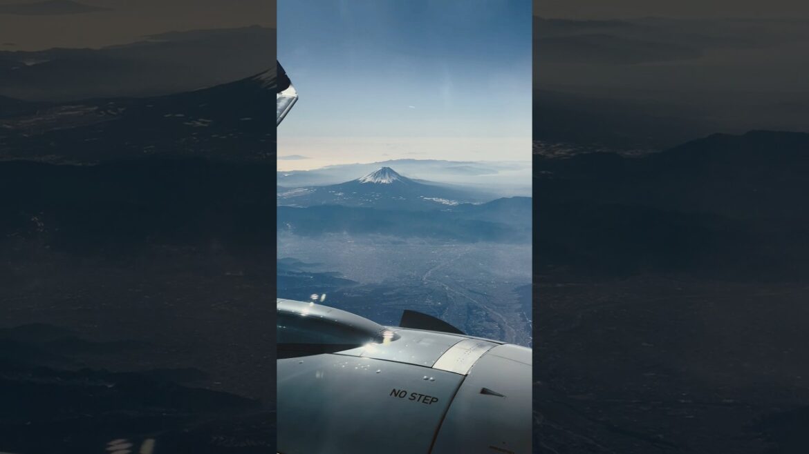 Mt.Fuji seen from above #shorts #travel #short #airplane #koreanair #japan