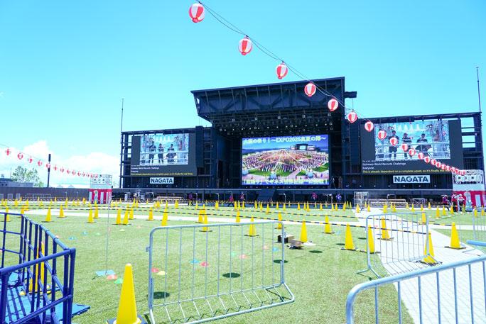 Stage of the largest bon dance