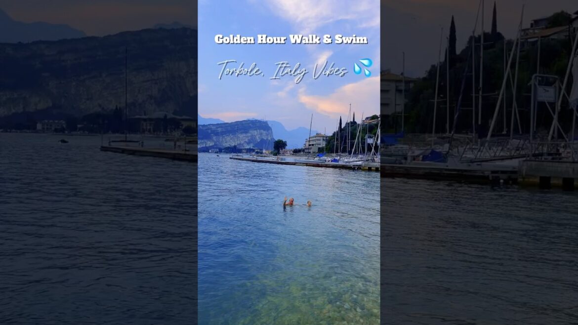 Evening Walk & Swim in Torbole, Italy 🇮🇹✨ #italytravel #travelshorts #italy #torbole