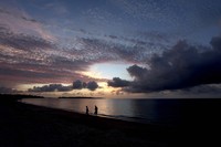 Eef Beach, where the U.S. military landed on June 26, 1945, in the final phase of World War II, is seen in the town of Kumejima, Okinawa Prefecture, in this photo taken on Aug. 4, 2025. The Japanese military's Kayama unit began to kill local residents after the U.S. military's landing, and the atrocities continued until late August that year. (Mainichi/Shinnosuke Kyan) 
