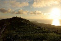Mount Uegusuku, the highest peak of Kume Island where the Kayama unit built its stronghold, is seen in the town of Kumejima, Okinawa Prefecture, in this photo taken on Aug. 3, 2025. The unit was feared by local residents as 
