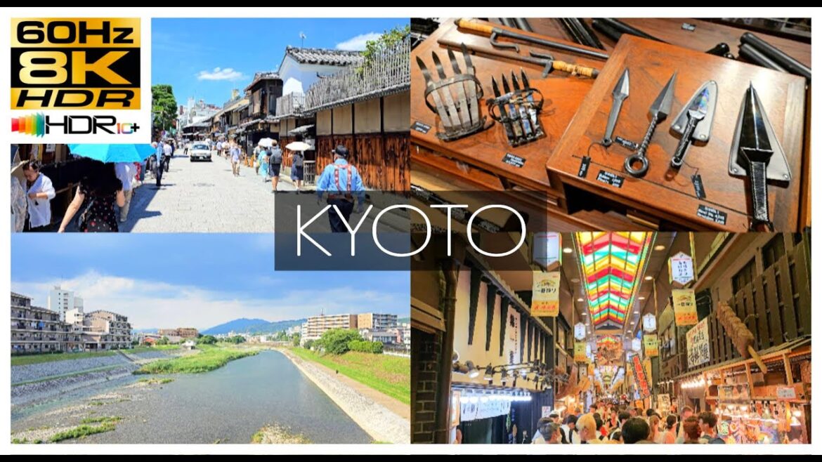 Kyoto City Walking 8K HDR 60fps | Kamo River, Ninja Store & Nishiki Market