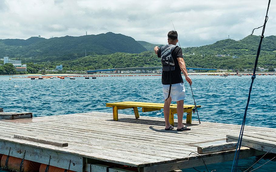 a man on fishing raft