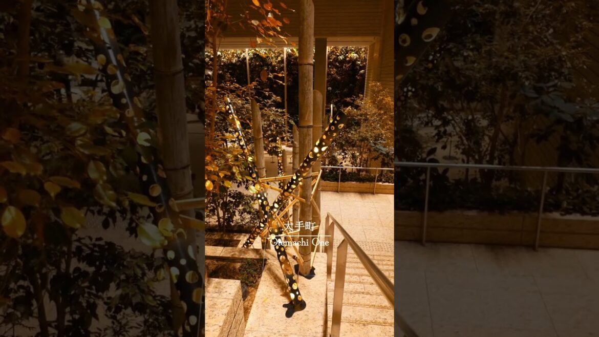 Tokyo Otemachi Bamboo Light Festival 🌿✨ #Tokyo #japan #4K #japanvlog  #Otemachi #nightview  #travel