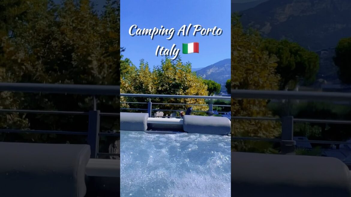 Jacuzzi + Mountain Views ⛰️💦 | Family Camping at Lake Garda 🇮🇹 #SummerVibes #italy #travelshorts