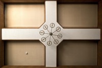 The ceiling of the reception room is seen at the Matsumoto Memorial Music Guest House in Tokyo's Setagaya Ward, April 17, 2023. (Mainichi/Akihiro Ogomori)