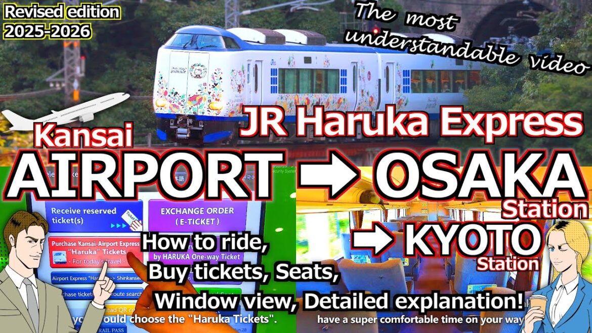 【JR Haruka Express】Kansai Airport to Osaka Station,to Kyoto Station.How to ride.[train ticket icoca]