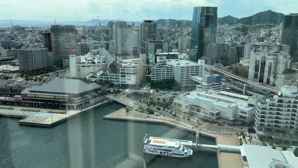Port of Kobe Tower - Rooftop | Walking Tour | Kobe, Japan | HD |