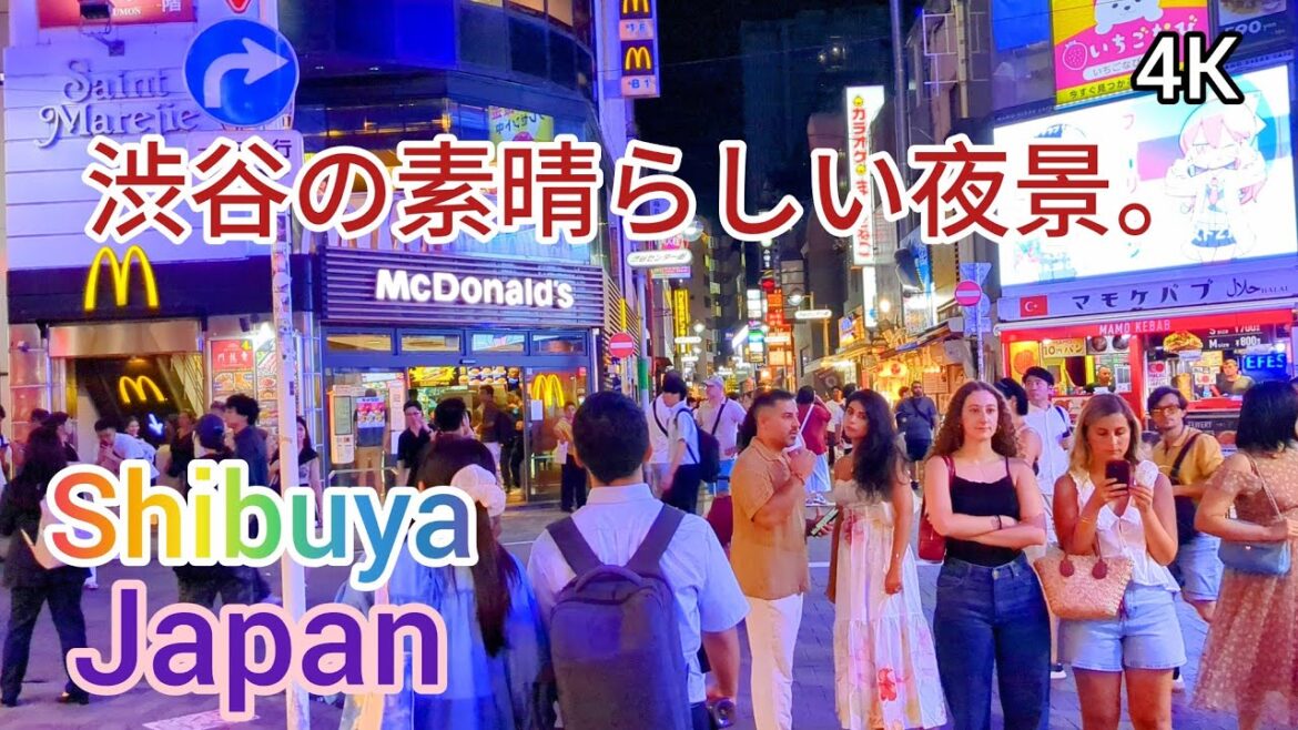 [4K] Virtual Walking Tour in Shibuya at night. Tokyo, Japan.