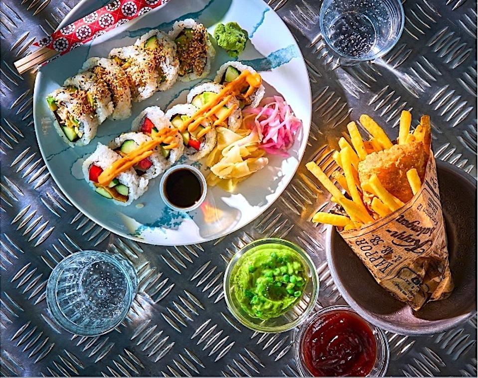Assorted food on a plate: Nosh.bio’s Koji-based invention upgrades plant-based protein.