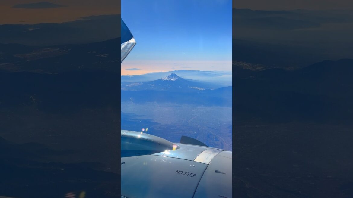 Mount Fuji seen from above #shorts #travel #short #airplane #koreanair #japan #mountfuji #japan