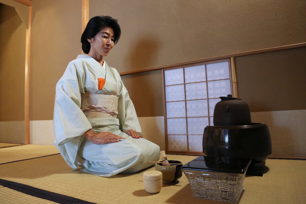 Tea ceremony instructor Keiko Kaneko performs a tea ceremony at her tea house in Tokyo. Photo: AP