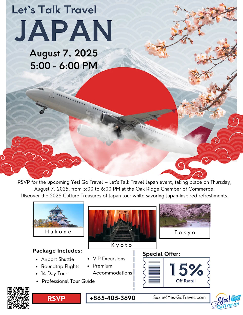 A flier for the 2026 Cultural Treasures of Japan tour, a curated 14-day journey.