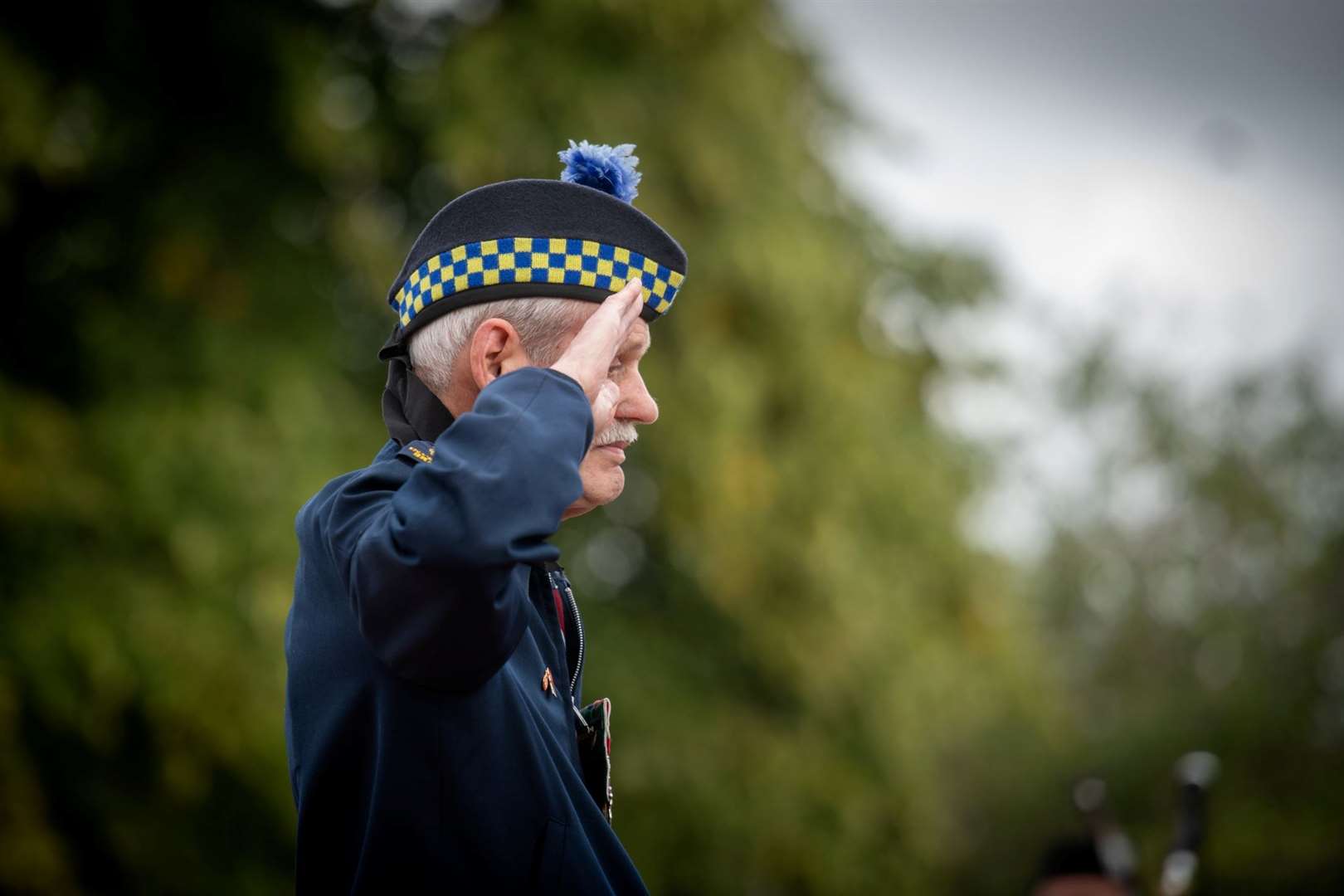 80th anniversary VJ Day memorial service at Cavell Gardens war memorial, Inverness. Picture: Callum Mackay.
