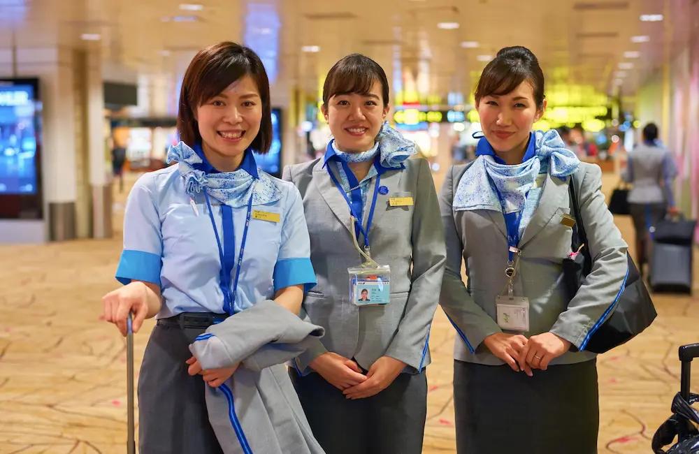 All Nippon Airways crew.