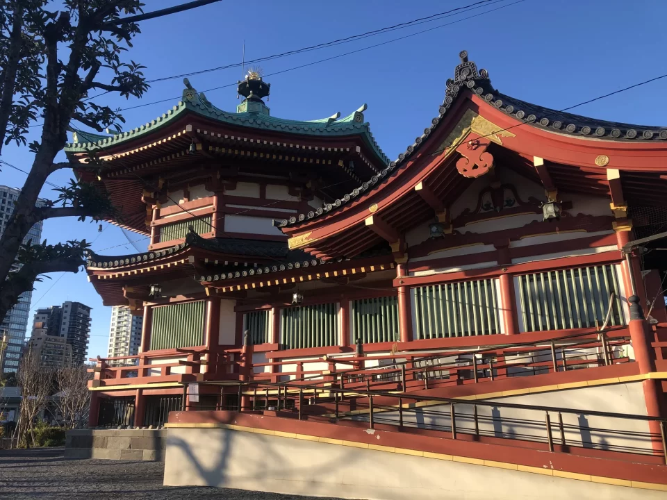 Photo of Bentendo Temple in Ueno Park, Tokyo. 