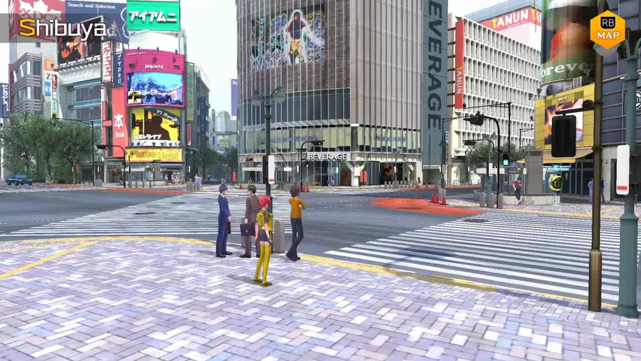 Screenshot of Shibuya in Digimon Story: Cyber Sleuth. 