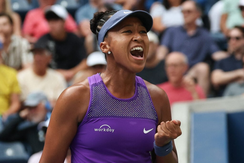 Naomi Osaka celebrating at the US Open.