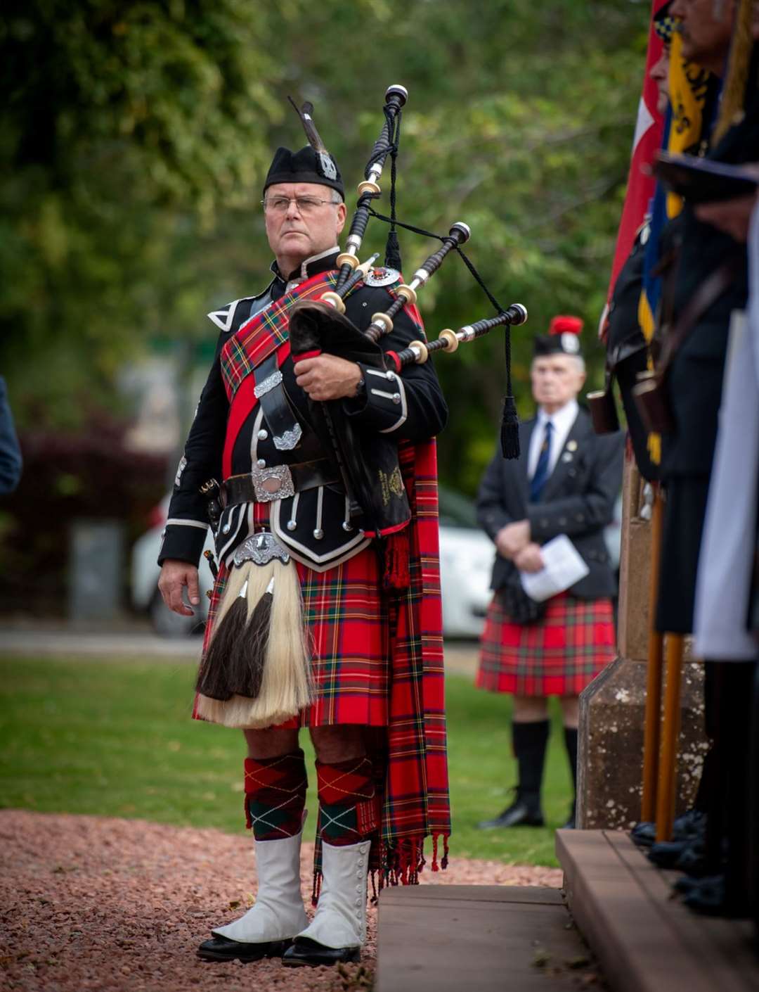 80th anniversary VJ Day memorial service at Cavell Gardens war memorial, Inverness. Picture: Callum Mackay.
