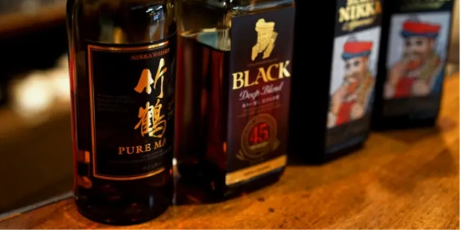 Whiskey selection at Hokkai (北海) in Osaka