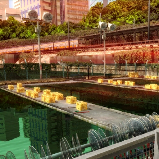Screenshot of Ichigaya Fishing Center in Persona 5. 