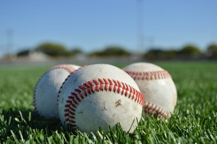 Baseballs on a field