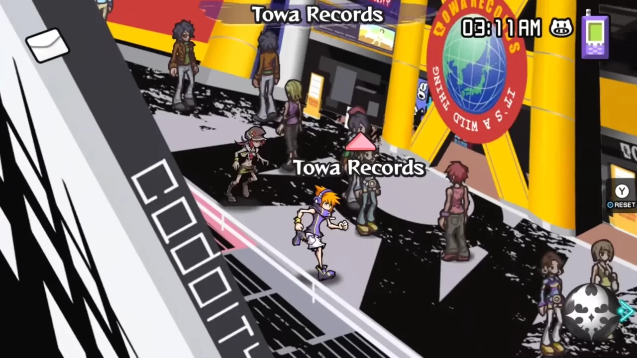 Screenshot of "Towa Records" in The World Ends With You. 