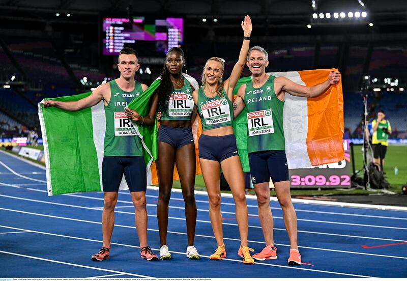 Chris O'Donnell, Rhasidat Adeleke, Sharlene Mawdsley and Thomas Barr