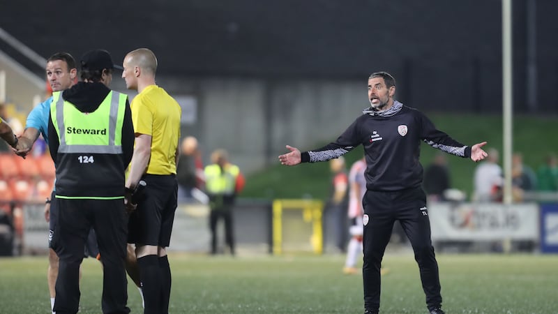 Derry City boss Tiernan Lynch gives his take on the referee’s impact on their FAI Cup loss to Drogheda