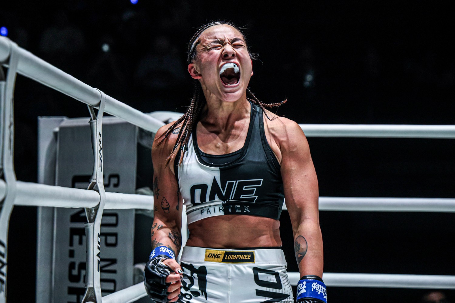 Itsuki Hirata celebrates her victory at ONE Friday Fights 120 after 14 months out of ONE Championship