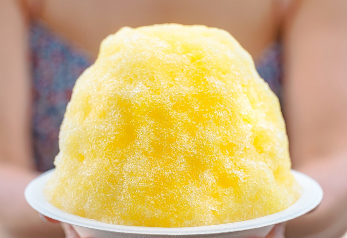 pale yellow shikuwasa shave ice