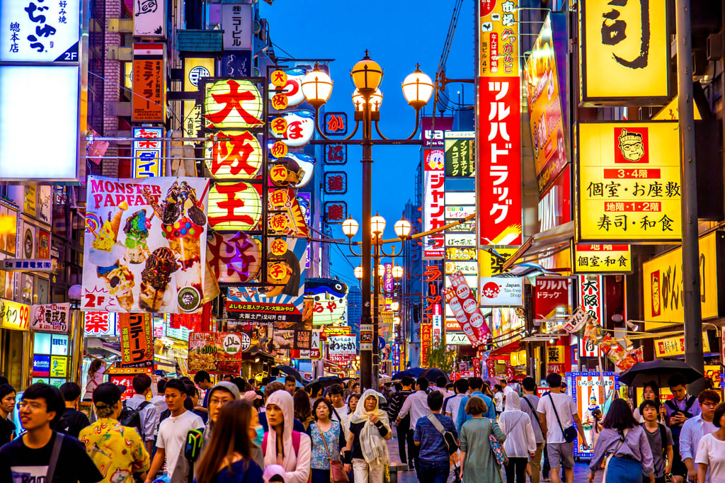 Tourists at Dotonbori in Osaka. By 2030, the number of foreign tourists to Osaka is expected to rise to 20 million per year. Photo: Shutterstock