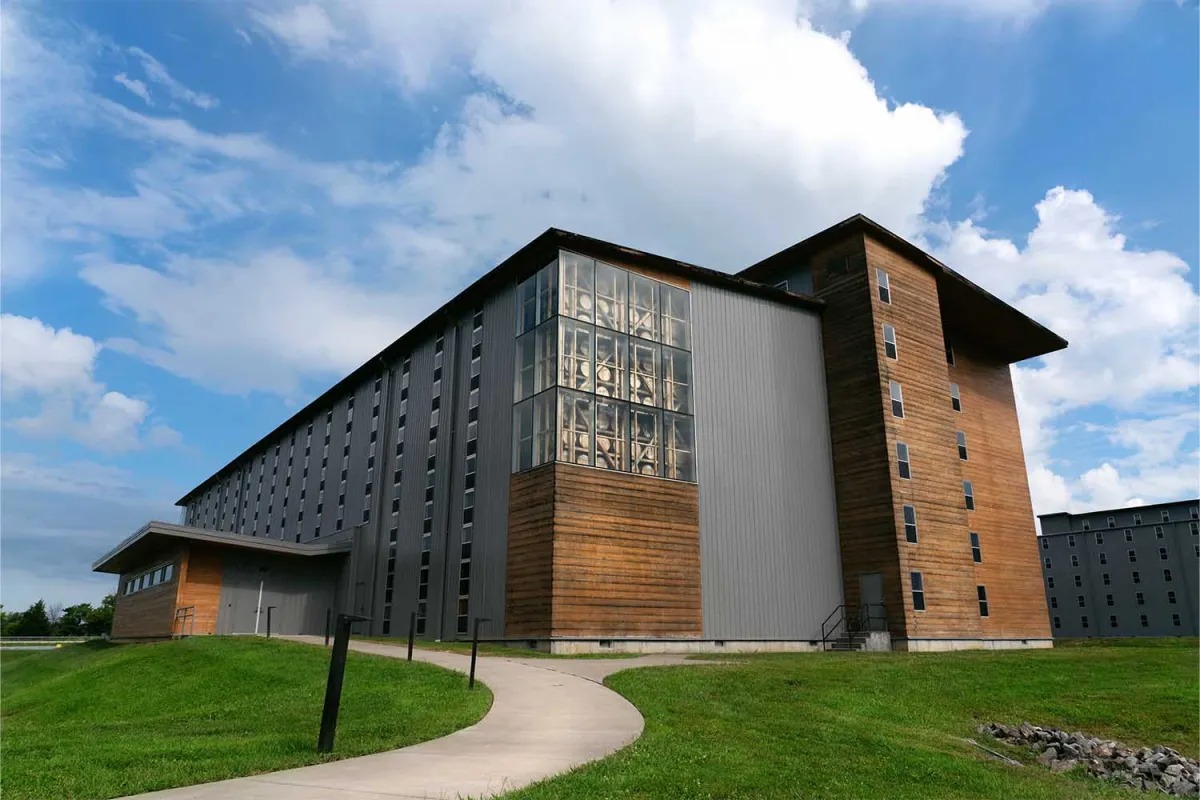 A rickhouse at Bardstown Bourbon Co.