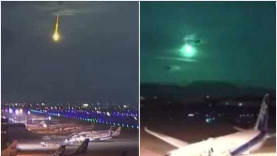 The fireball meteor blazed in the sky only few seconds before vanishing.(X/@RT_com)