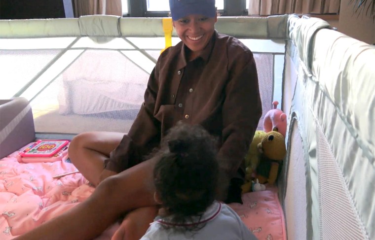 Naomi Osaka and her daughter, Shai, in "Naomi Osaka: The Second Set.”