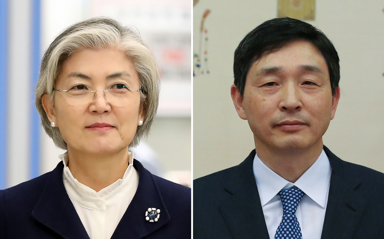 This combined file photo shows former Foreign Minister Kang Kyung-wha (left) and former top envoy to Vietnam Lee Hyuk. President Lee Jae Myung is expected to soon nominate Kang and Lee as South Korea's ambassadors to the United States and Japan, respectively. (Yonhap)