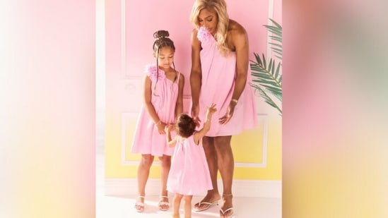 Serena Williams with her daughters.(Instagram/olympiaohanian)