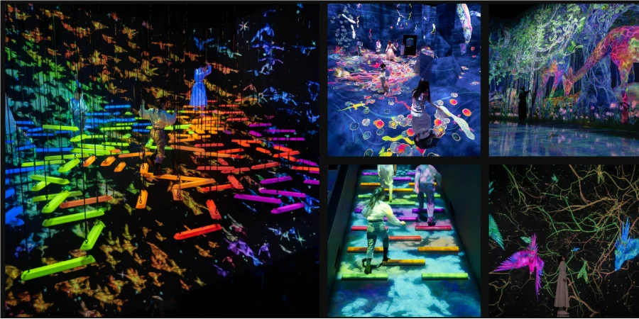 multi coloured light show at teamLab Planets Tokyo DMM (Toyosu, Tokyo)