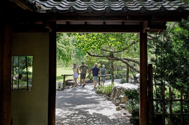 People enjoy the Morikami Museum and Japanese Gardens in Delray...