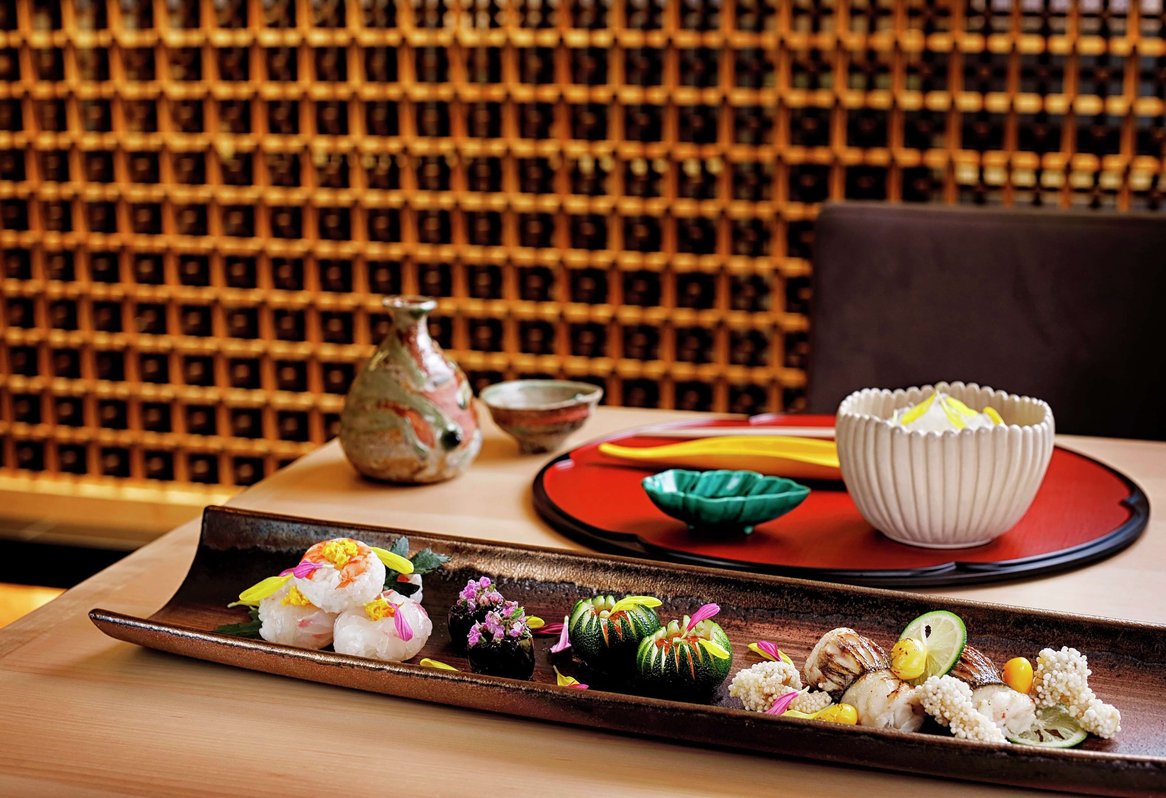 Finely plated food at Hilton Osaka, Japan