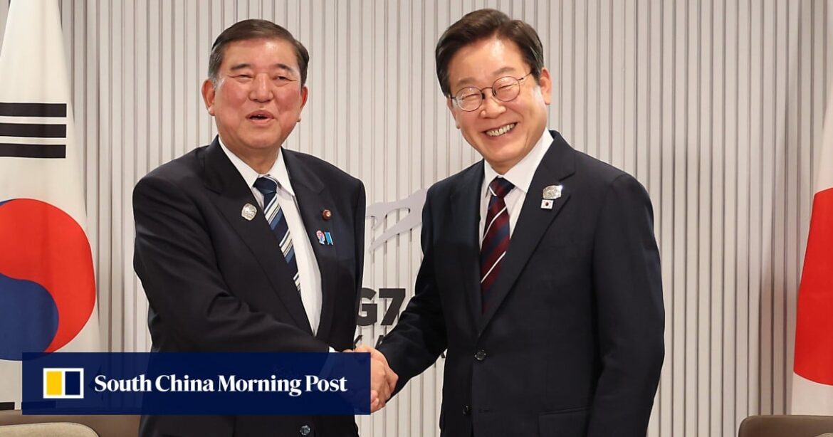 Japan’s outgoing PM seeks to cement South Korea ties in final visit before exit