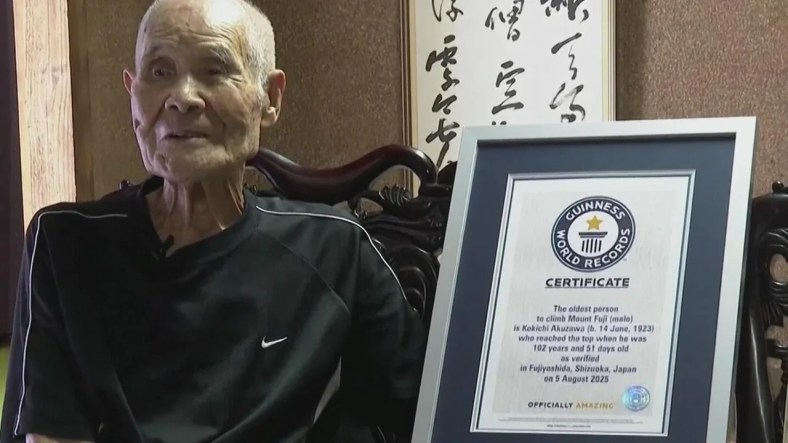 102-Year-Old Summits Mount Fuji, Sets Record
