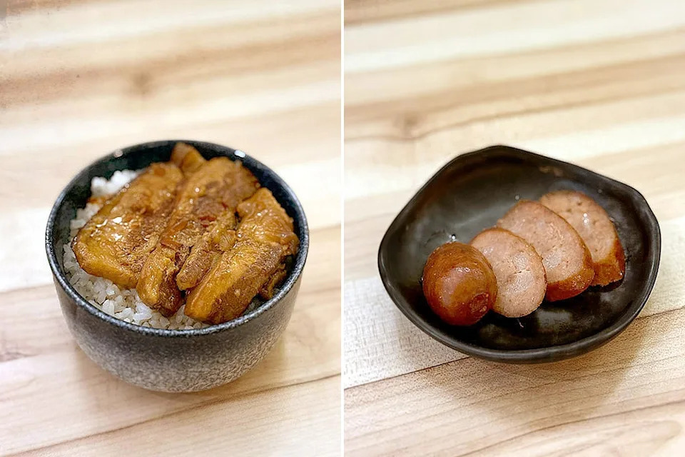 Tender braised pork (left) and Taiwanese sausage (right). — Pictures by CK Lim