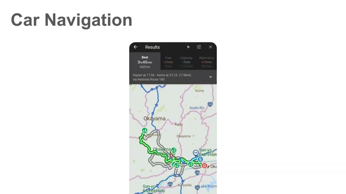 Make your driving tour of Okayama safer and more comfortable! Introducing the "Rental Car NexT" app!